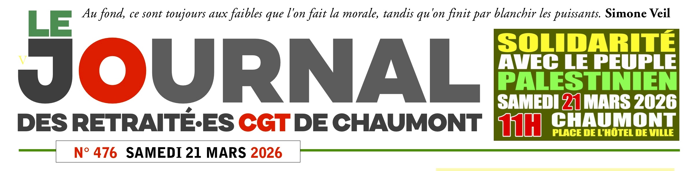 Journal des retraités N°476